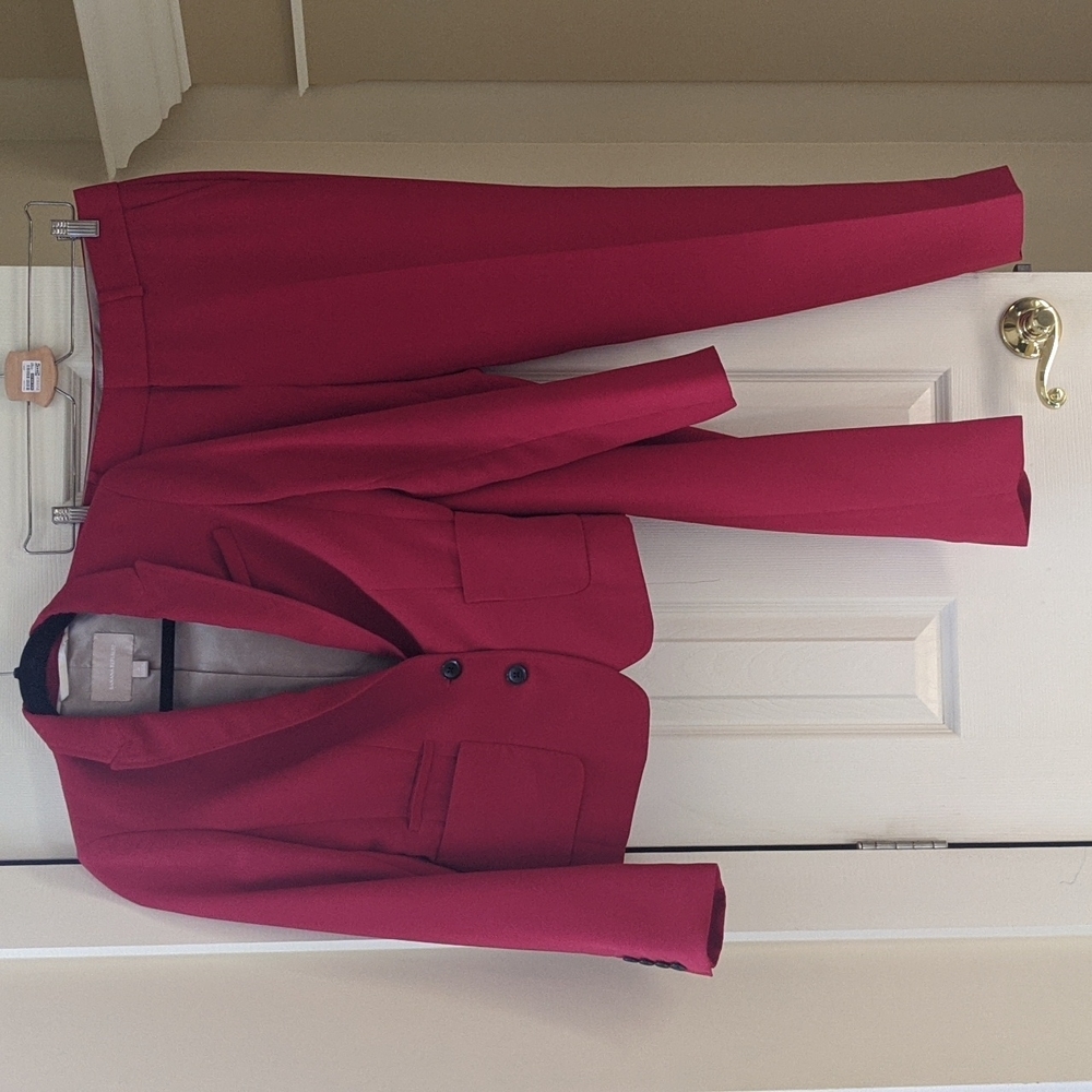 Banana Republic Red Blazer and Suit Pants Set